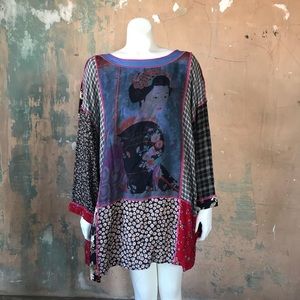 Surya II tunic artsy funky festival multi pattern